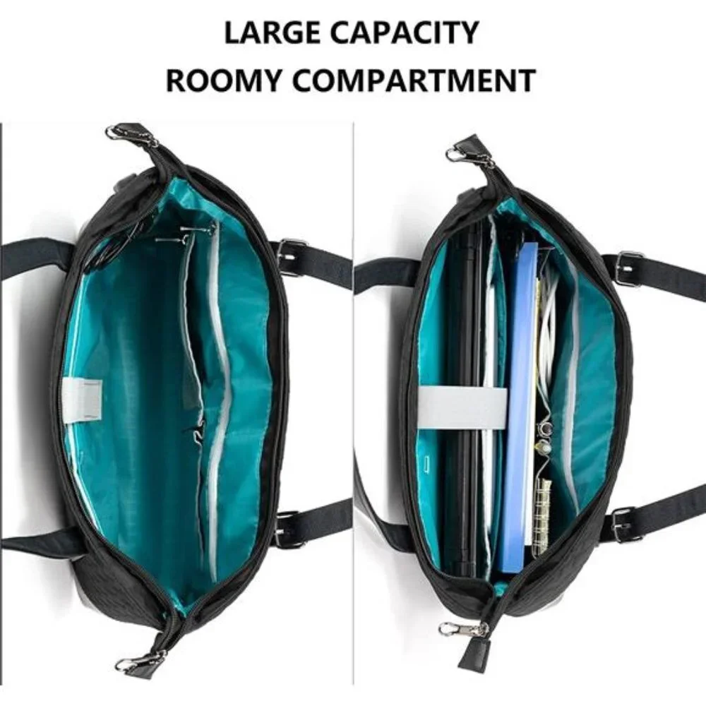 Women's Laptop Tote Bag with USB Port, Large Work Tote Bag Shoulder Bag
